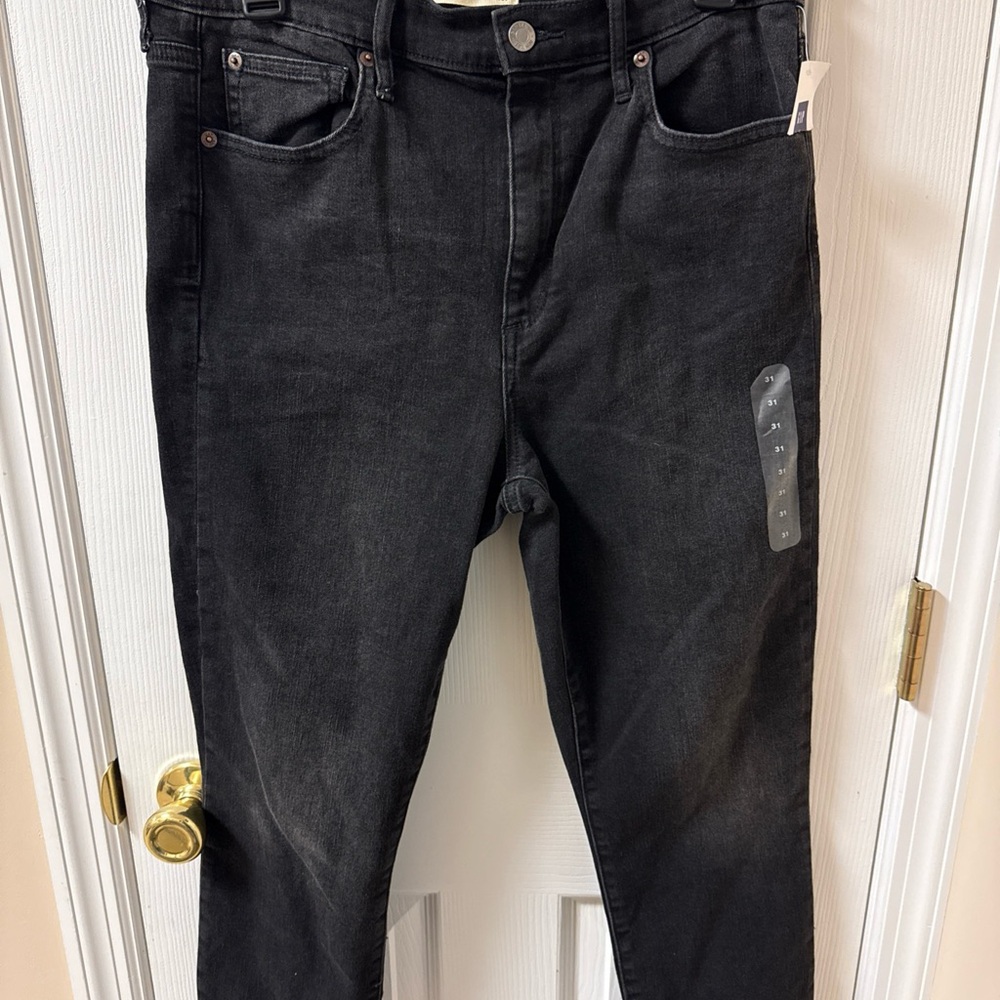 GAP True Skinny Jeans Womens 31/23 Black Super High Rise Crop